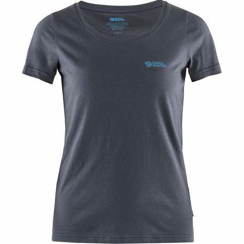 Fjallraven Tilbud T-Shirt Dame Logo Mørkeblå VNDR93856